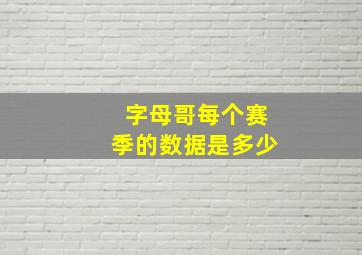 字母哥每个赛季的数据是多少