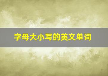 字母大小写的英文单词