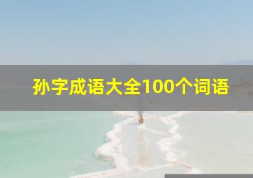 孙字成语大全100个词语