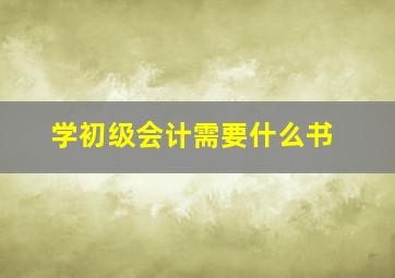 学初级会计需要什么书