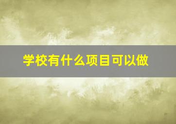 学校有什么项目可以做