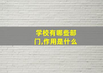 学校有哪些部门,作用是什么