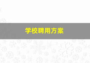 学校聘用方案