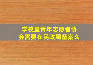 学校里青年志愿者协会需要在民政局备案么