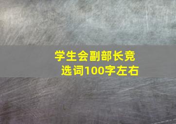 学生会副部长竞选词100字左右