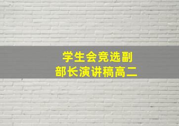 学生会竞选副部长演讲稿高二