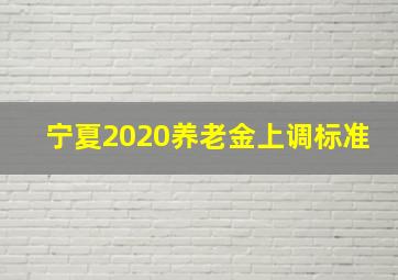 宁夏2020养老金上调标准