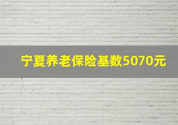 宁夏养老保险基数5070元