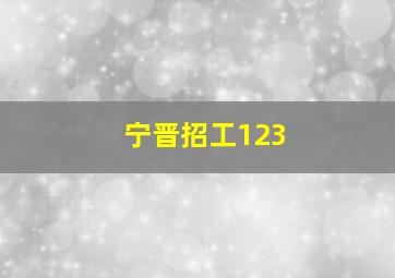 宁晋招工123