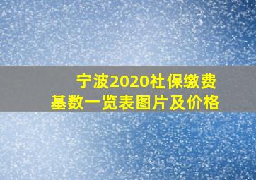 宁波2020社保缴费基数一览表图片及价格