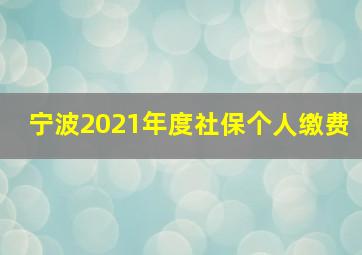 宁波2021年度社保个人缴费