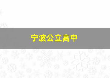 宁波公立高中