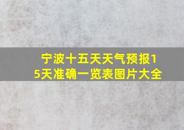 宁波十五天天气预报15天准确一览表图片大全