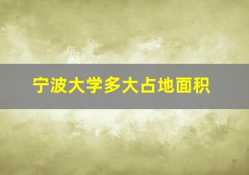 宁波大学多大占地面积