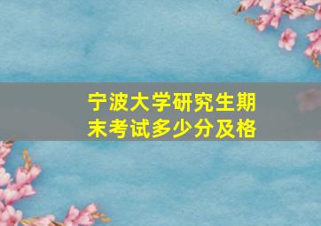 宁波大学研究生期末考试多少分及格