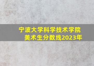 宁波大学科学技术学院美术生分数线2023年