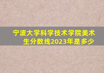 宁波大学科学技术学院美术生分数线2023年是多少