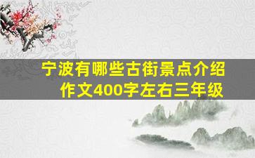 宁波有哪些古街景点介绍作文400字左右三年级