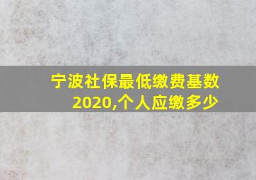 宁波社保最低缴费基数2020,个人应缴多少