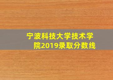 宁波科技大学技术学院2019录取分数线