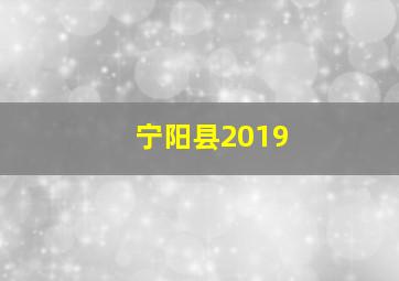 宁阳县2019