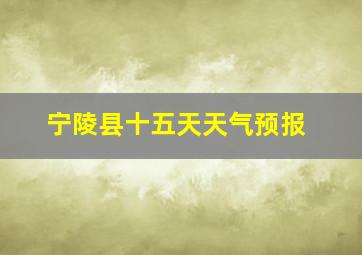 宁陵县十五天天气预报