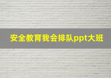 安全教育我会排队ppt大班