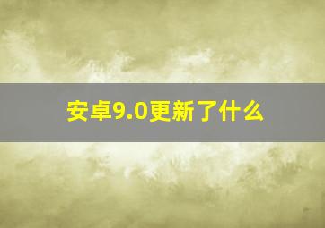 安卓9.0更新了什么