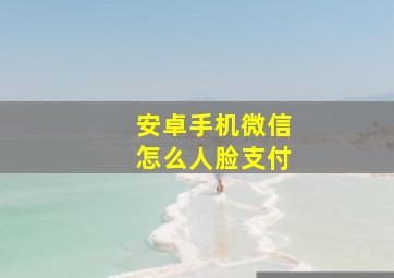 安卓手机微信怎么人脸支付