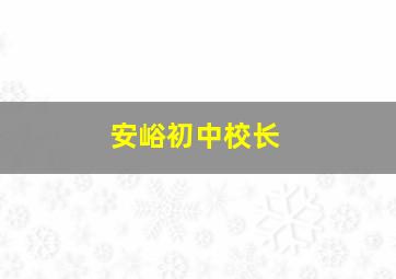 安峪初中校长