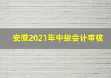 安徽2021年中级会计审核