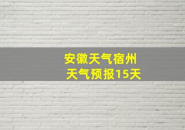 安徽天气宿州天气预报15天