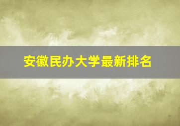 安徽民办大学最新排名