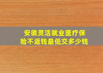 安徽灵活就业医疗保险不返钱最低交多少钱