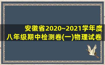 安徽省2020~2021学年度八年级期中检测卷(一)物理试卷