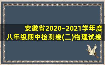 安徽省2020~2021学年度八年级期中检测卷(二)物理试卷