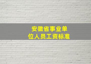 安徽省事业单位人员工资标准