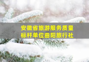 安徽省旅游服务质量标杆单位曲阳旅行社