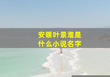 安暖叶景淮是什么小说名字