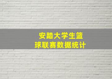 安踏大学生篮球联赛数据统计