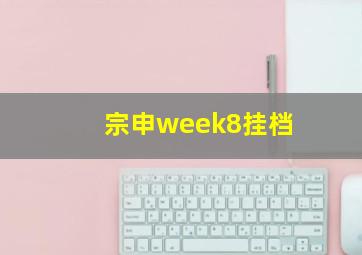 宗申week8挂档