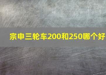 宗申三轮车200和250哪个好