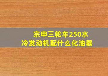 宗申三轮车250水冷发动机配什么化油器