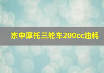 宗申摩托三轮车200cc油耗