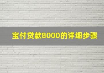 宝付贷款8000的详细步骤