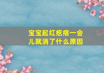 宝宝起红疙瘩一会儿就消了什么原因