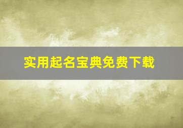 实用起名宝典免费下载