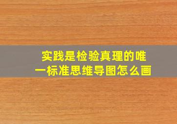 实践是检验真理的唯一标准思维导图怎么画