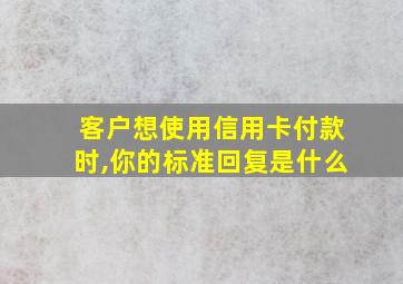 客户想使用信用卡付款时,你的标准回复是什么