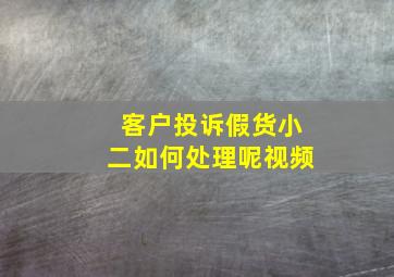 客户投诉假货小二如何处理呢视频